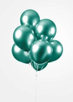 25 Luftballons 30cm Chrome Blau